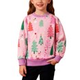 thumbnail image 3 of Toddler Girl's Long Sleeve Sweatshirt Crew Neck Christmas Tree Print Casual Soft For Party School Sweatshirts Cute Trendy Fall Pullover Tops Size 2-3T, 3 of 7