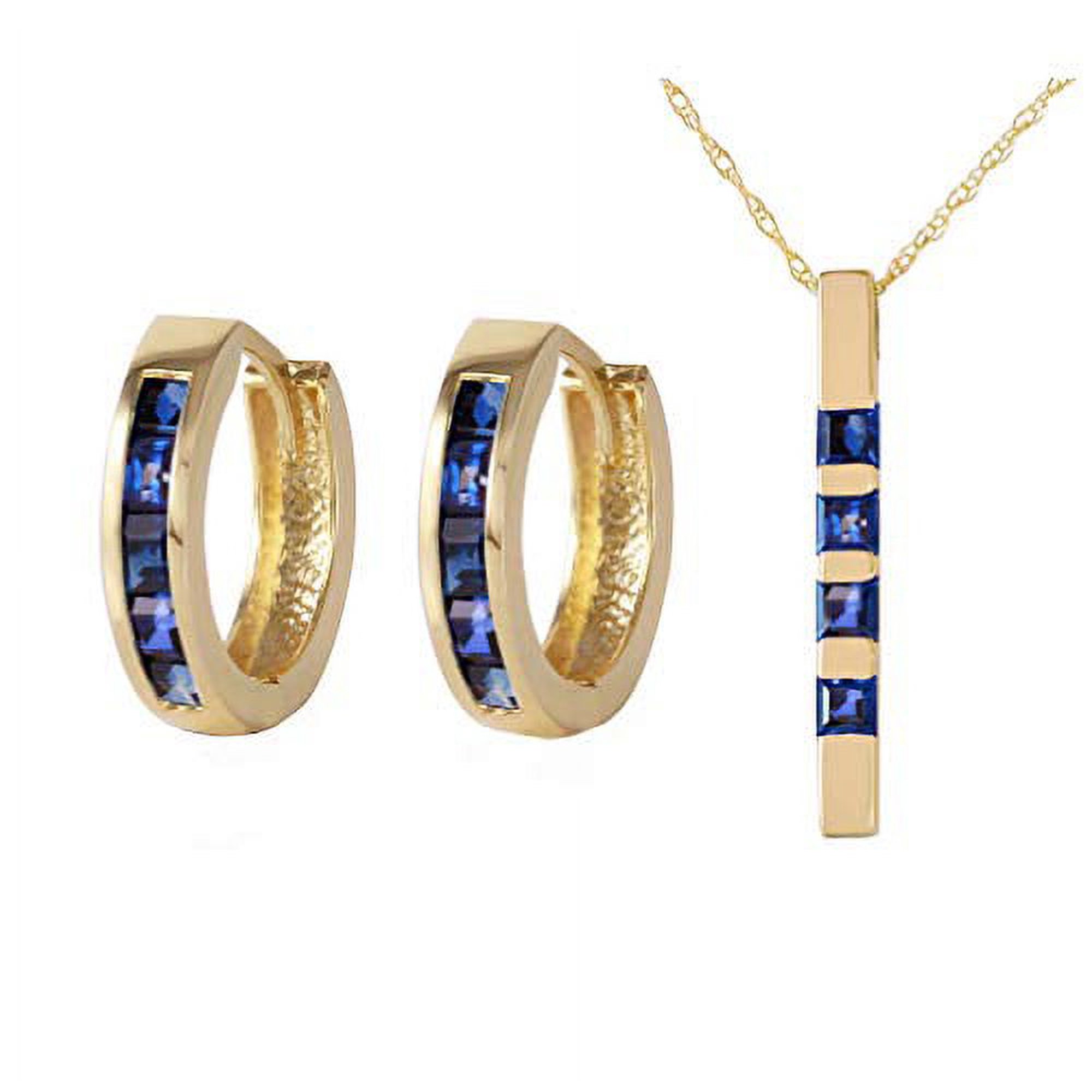 Galaxy Gold 14K Solid Gold Natural Sapphire Hoop Earrings for Women - Yellow Gold Fine Jewelry