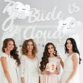 thumbnail image 4 of Bride On Cloud 9 Banner for Birdal Shower Decoration, Glitter Silver The Bride Is On Cloud 9 Banner, Bride To Be Bachelorette Party Engagement Wedding Shower Decorations, 4 of 7