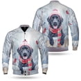 thumbnail image 3 of Playful Newfoundland Welcomes Winter Snowy Day with Cardinal Bird All Over Print 3D Baseball Jacket Lab Dog Lover Gifts Bomber Jacket Softball - 12017, 3 of 6