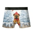 thumbnail image 2 of Playful Brussels Griffon Welcomes Winter Snowy Day with Cardinal Bird All Over Print Boxer Briefs Underwear for Men Dad Griff Dog Lover - 12017, 2 of 6