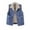 Blue, variant on Women's Denim Button Front Vest, Fleece Lined Sleeveless Jacket, Warm Winter Outerwear, Casual Layering Piece, Soft Plush Inner Wear, Cold Weather Protection Blue L