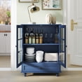 thumbnail image 2 of Sideboard Buffet Cabinet, UHOMEPRO Kitchen Storage Cabinet with Drawer, Modern Farmhouse Entry Cabinet with Adjustable Shelf, Coffee Bar Table, Accent Cabinet for Dining Room, Living Room, Blue, 2 of 11