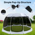 thumbnail image 4 of 15x15Ft Pop-Up Canopy Screen House Tent - Lightweight Outdoor Screen Room with Mosquito Netting, UPF 50+ UV Protection, Easy Setup & Carry Bag, Fits 12-15 Adults for Camping, Garden, Patio, Backyard, 4 of 12