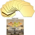 thumbnail image 1 of 12PCS Hexagon Removable Waterproof Self-adhesive Mirror Stickers Home, 1 of 5