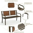 thumbnail image 7 of Gymax Garden Bench Loveseat Park Patio Yard Outdoor w/ Rattan Back Steel Frame, 7 of 7