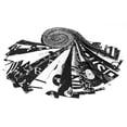 thumbnail image 3 of Soimoi 40Pcs Music Print Precut Fabrics Strips Roll Up 1.5x42inches Cotton Jelly Rolls For Quilting - White & Black, 3 of 9