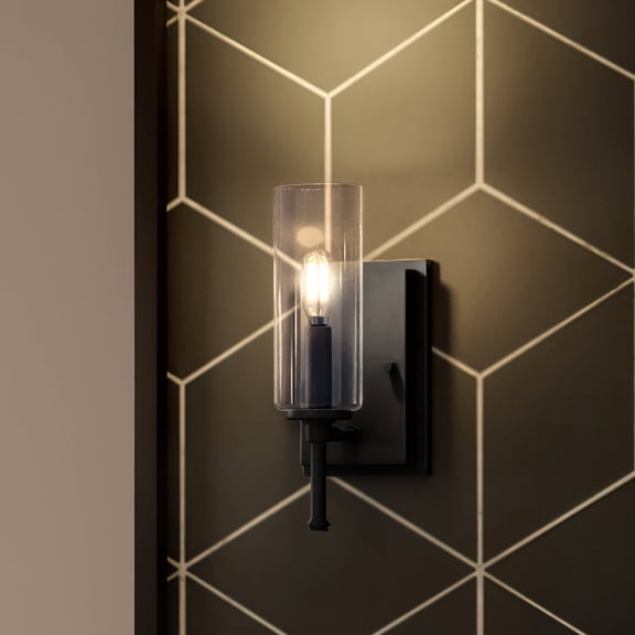Luxury Contemporary Wall Sconce, 11.5H x 4.75W, with Luxe Industrial Style, Midnight Black, UHP4228 by Urban Ambiance