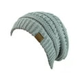 thumbnail image 4 of NYfashion101 Exclusive Unisex Two Tone Warm Cable Knit Thick Slouch Beanie Cap, 2 Tone Gray, 4 of 4