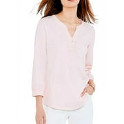 NZT NIC+ZOE Women's Blush Bracelet Sleeve Henley Tee, XS