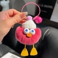 thumbnail image 3 of Lindo llavero colgante de coche de pato de piel de conejo, muñeco de peluche, pequeño colgante de bolsa de bola de carbón, 3 of 6