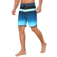 thumbnail image 4 of INSPIRE CHIC Men's Summer Drawstring Elastic Waist Color Block Beach Shorts 32 Dark Blue, 4 of 5