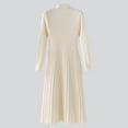 thumbnail image 2 of IROINNID Semi Formal Dress for Women Long Sleeve Sweater Dress Sweater Knitted Dress Solid Color Half Turtleneck Thickened Knee-length Mid-length Waist Dress,Beige, 2 of 9