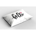 thumbnail image 2 of Ambesonne Hello Pillow Sham 2 Pack, Message with Heart, 36"x20", Pink Black White, 2 of 3