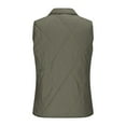 thumbnail image 4 of Women's Vests Outerwear Stand Collar Zip Solid Color Zipper Sleeveless Lightweight Padded Gilet with Pockets Olive Green 2XL, 4 of 8