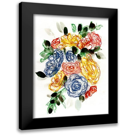 Chapman, Marcy 12x14 Black Modern Framed Museum Art Print Titled - Chalky Blue And Yellow II