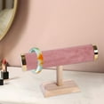 thumbnail image 6 of FVDPWYE Jewelry Bracelet Display Stand Bangle Holder Desk with Wood Base Trendy Bracelet Pink, 6 of 8