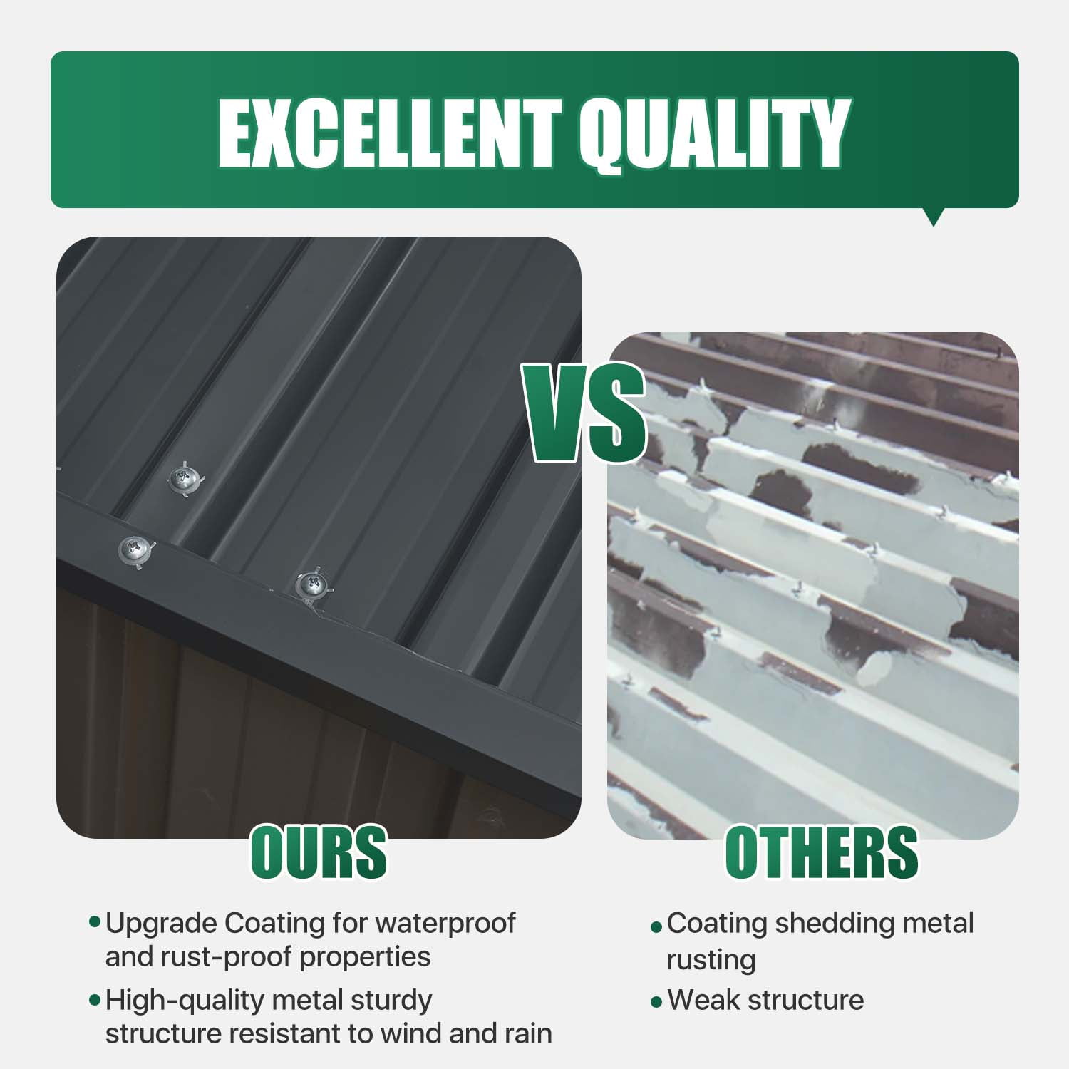 Clouddwell 6 x 4 Ft. Outdoor Metal Storage Shed, Lockable Lean-To Galvanized Steel Utility Shed with Slanted Roof, Brown