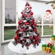 thumbnail image 3 of Árbol de Navidad Felpa Falda Adornos para árboles festivos Redondo Blanco como la nieve yeacher  Falda de felpa de árbol, 3 of 7
