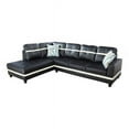 thumbnail image 2 of Ponliving 103.5" 2 Pieces Faux Leather L-Shaped Modern Sectional Sofa with Chaise, and Pillows for Living Room Black & White Faux Leather Left Hand Facing, 2 of 2
