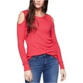 thumbnail image 2 of Sanctuary Clothing Womens Cold Shoulder Knit Blouse, Red, X-Small, 2 of 2
