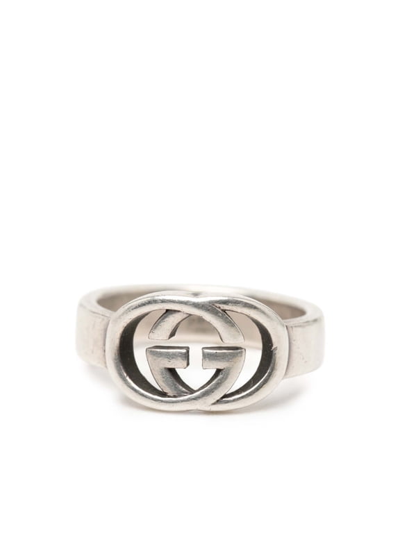 Pre-Owned Gucci Interlocking G Ring #15 SV925 Silver Women's GUCCI