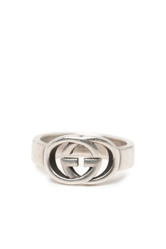 Pre-Owned Gucci Interlocking G Ring #15 SV925 Silver Women's GUCCI