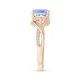 thumbnail image 3 of ANGARA Natural Cushion 1.5 ct Tanzanite and Half Moon Diamond Leaf Ring in 14K Rose Gold for Women (Size-7mm) | December Birthstone, Anniversary, Jewelry Gift for Women | Natural Tanzanite Ring, 3 of 9