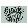 thumbnail image 1 of Rock Music Cutting Board, Vintage Hand Lettering Rock and Roll Retro Concept Art Abstract Swirled Lines, Decorative Tempered Glass Cutting and Serving Board, Small Size, Black Dimgrey, by Ambesonne, 1 of 1