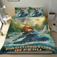 thumbnail image 1 of Paddington en Perú Conjunto de sábanas temático, trío de piezas, cómodo y amigable con la piel, diseño único, regalo de decoración para el hogar para familiares, amigos y fans,135cm *200cm, 1 of 6