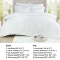 thumbnail image 4 of EvJk Modern Series 7-Piece Comforter Set, White Tufted Vintage Damask Bed in a Bag, King, 4 of 4