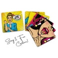 thumbnail image 5 of Inkdotpot Set of 6 Drink Coasters Decorative Non Slip Cork Base 4-inch Square Printed Coasters Easy Clean- Pop Art, 5 of 8