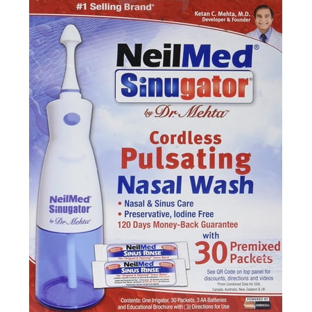 Neilmed Sinugator Cordless Pulsating Nasal Wash With 30 Pre-Mixed Packets - 1 Ea