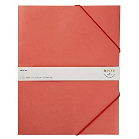 Noted  2pk Folio w Wraparound Bungee Blood Orange by Postit Collection Organize