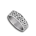 thumbnail image 4 of Celtic Infinity Braid Knot Woven Wedding Ring Stainless Steel Band Gray Jewelry Female Male Size 14, 4 of 4