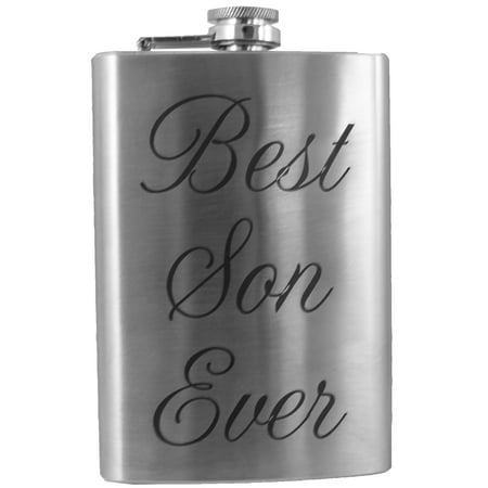 8oz Best Son Ever Flask Laser Engraved L1