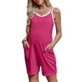 thumbnail image 5 of Maternity Women Solid Color Sleeveless Overalls Casual Loose Jumpsuit Shorts, 5 of 6
