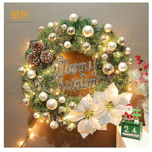 2.7M Décorations de Noël de Luxe Guirlande Décoration Rotin avec des Lumières Décorations de Noël Fête de Noël Arbre de Noël