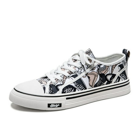 

Men‘s Cartoon Graphic Lace Up Sneakers Casual Skate Shoes