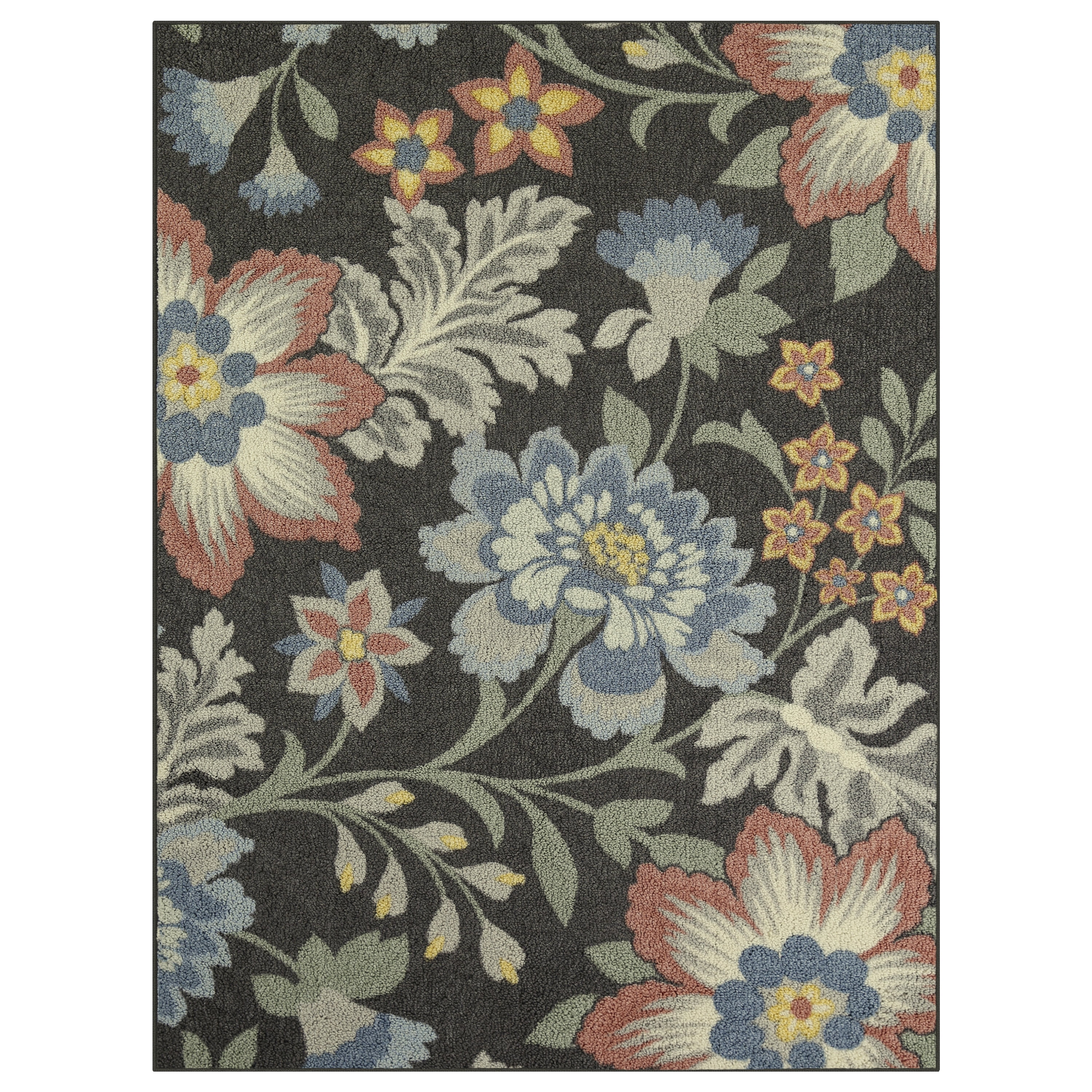 Mainstays Oversized Floral Indoor Living Room Area Rug, Gray Multi, 4