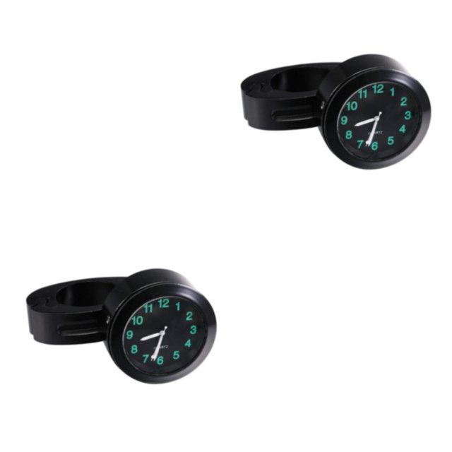 Riwesomey Waterproof Motorcycle Handlebar Clock Glow In Dark Bicycle Bike Watch Negro 2piezas