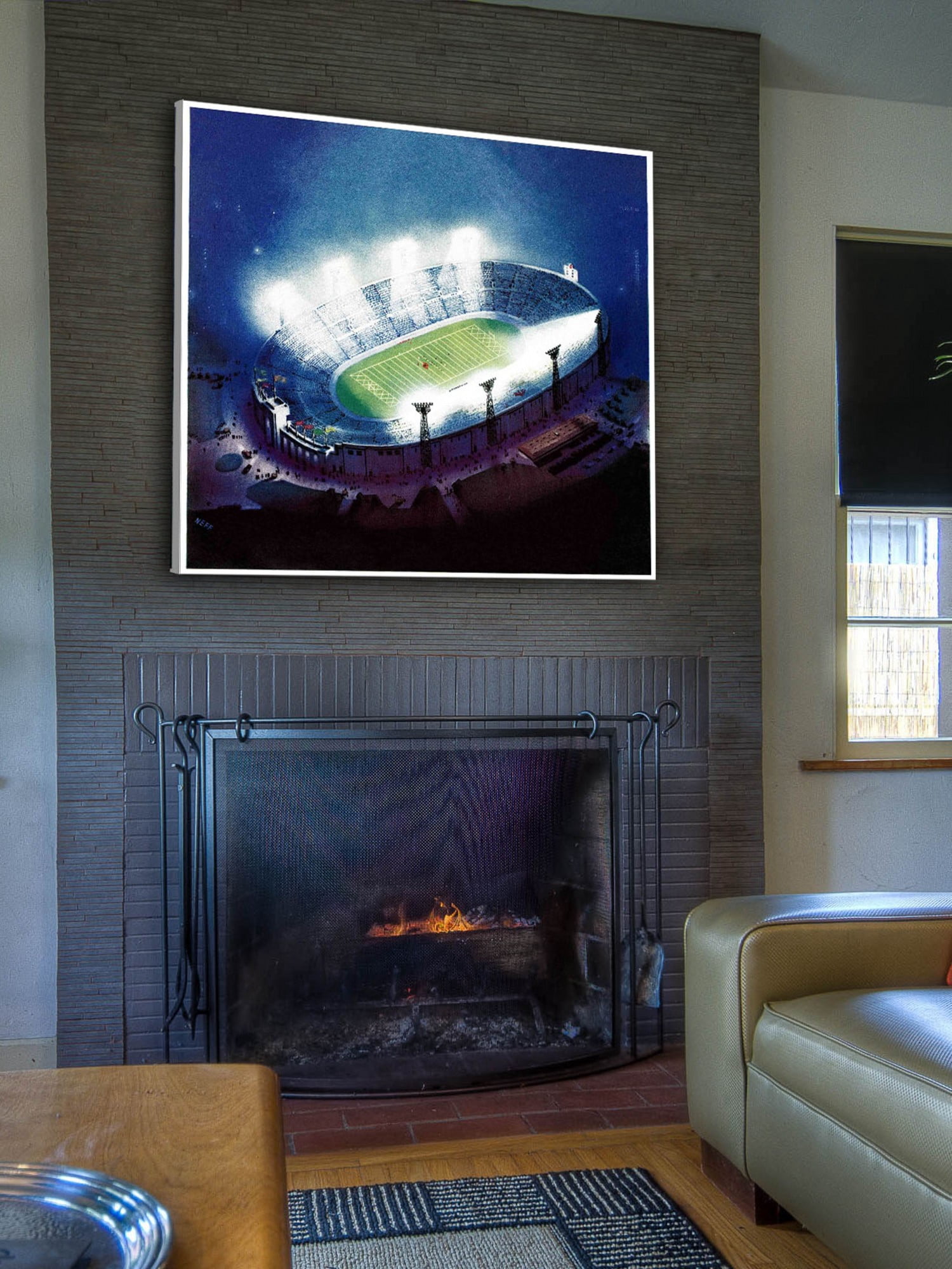 Marmont Hill Football Stadium at Night by Wesley Neff Painting Print on Canvas