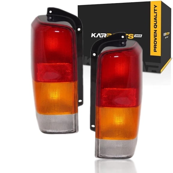 For 1997-2001 Jeep Cherokee Pair Rear Tail Lights Driver and Passenger Side Assembly Unit CH2800128 CH2801128-replaces 4897399AA 4897398AA