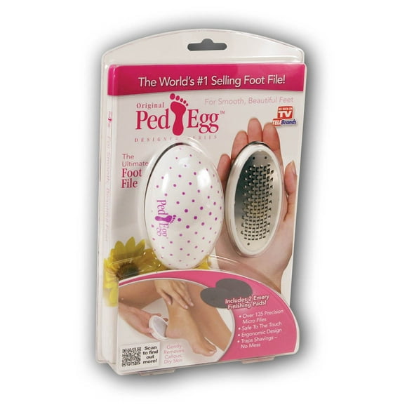 Lima para pies de pedicura con forma de huevo, telebrand, con 2 almohadillas de esmeril