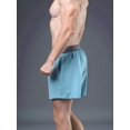 thumbnail image 5 of Men's Workout Running Shorts Cool Dry Sports Shorts with Pockets for Training Athletic Gym Greenish-Blue M, 5 of 7