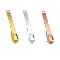 Trianu 3 Pcs Mini Metal Makeup Spatula Skin Care Cosmetic Spoon Reusable Applicator, Beauty Scoop for Facial Cosmetic for Face Mask Cream Lotions Moisturizers, 3 Assorted Colors