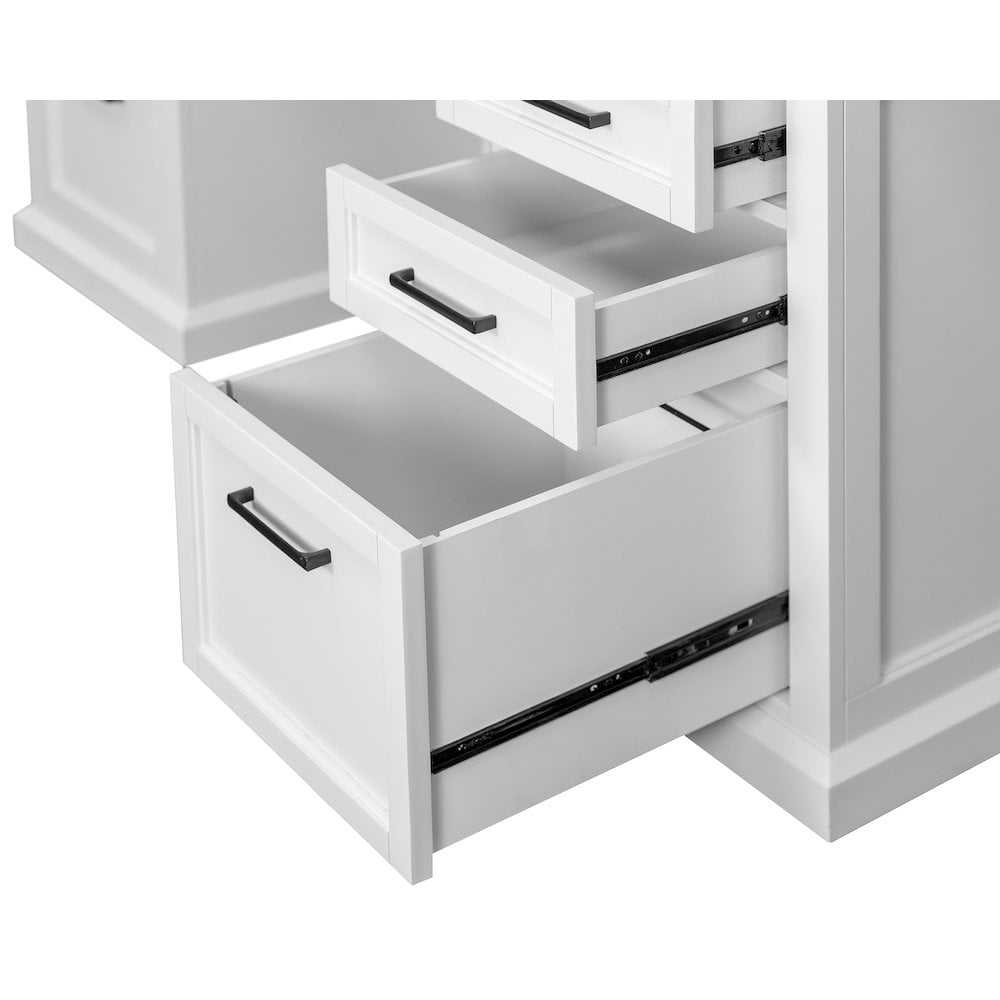 Modern Wood Desk Office Writing Table Fully Assembled White Finish