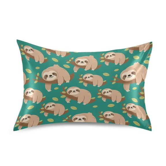 Ryvnso Satin Pillowcase Sloth on Tree Branch Pillow Cases Standard Size 26x20in