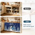 thumbnail image 4 of Navy Blue Christmas Sink Skirt 11"Wx13"L,Dustproof Under Sink Curtain with Self Adhesive Tape,Snowman Xmas Snowflake Gifts Winter Cabinet Curtain Cover for Bathroom Vanity,Kitchen Storage Shelf, 4 of 9