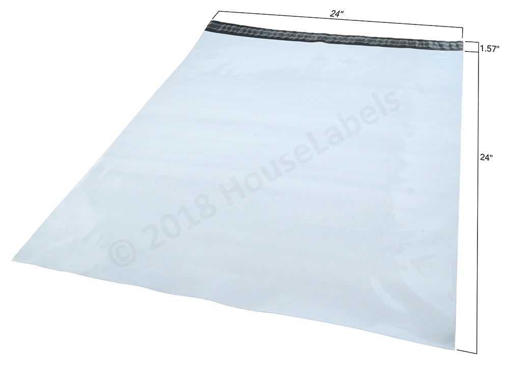 100 24x24 White Poly Mailers Bag Self Seal Shipping 24" x 24" 2MIL 